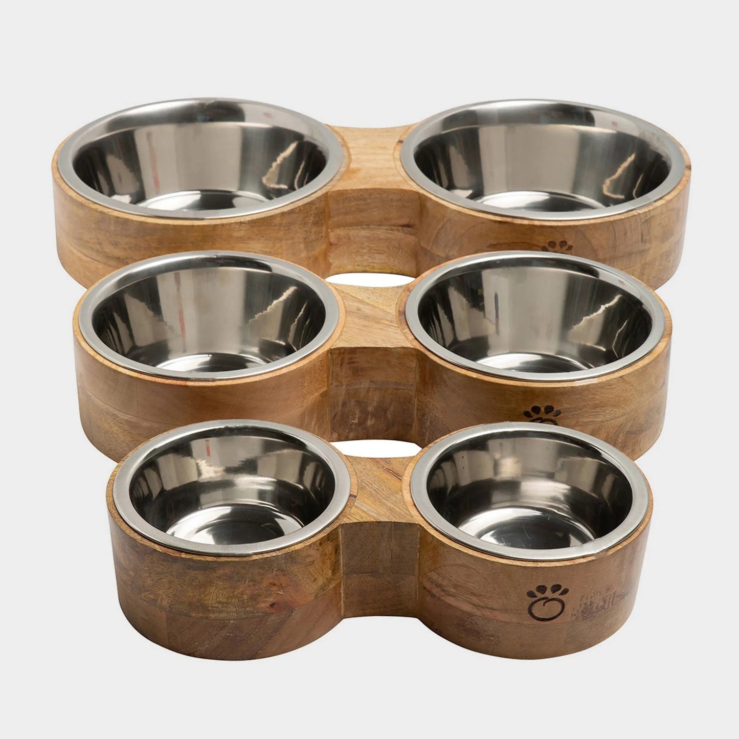 Wood & Metal Feeder Double Diner